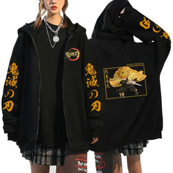 Demon Slayer Pattern Print Sweatshirt Harajuku Zipper Hoodie (ONLINE ORDER ONLY)