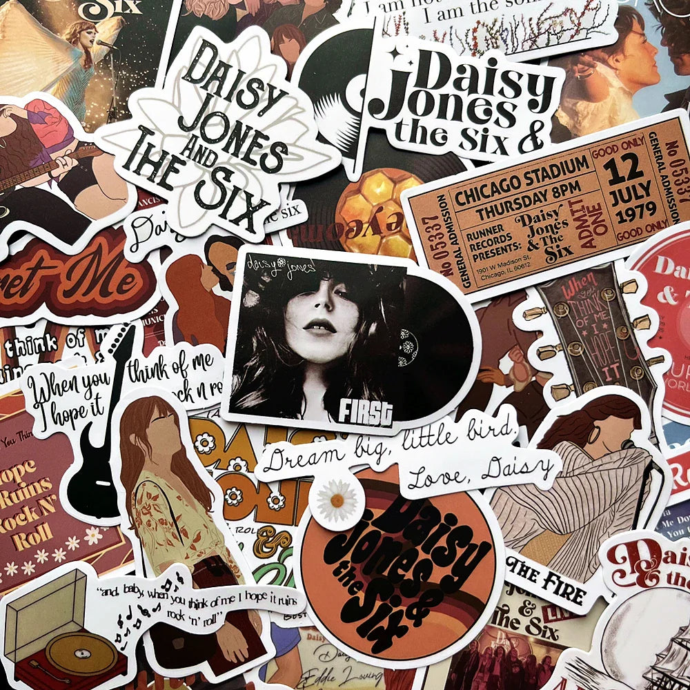 Daisy Jones & The Six Stickers Pack for Luggage, Laptop, Skateboard, Phone, Car (Online Order Only)