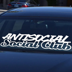 Antisocial Car Sticker for Windshield Banner Night Run JDM Sport Competition Style Waterproof Sunscreen Decorative Vinyl Decals (ONLINE ORDER ONLY)