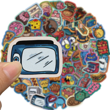 10/40/80pcs American Retro Carnival Stickers Decals Cartoon Graffiti DIY  Notebook Luggage Wall Decoration PVC Sticker (Online Order Only)