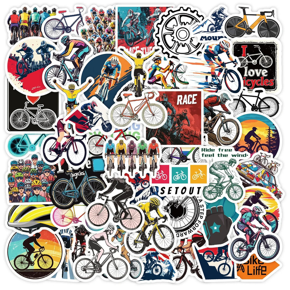10/50pcs Cool Mountain Bike MTB Graffiti Stickers Laptop Guitar Luggage Skateboard Car Waterproof Cool Sticker Decal Kids Toys (Online Order Only)