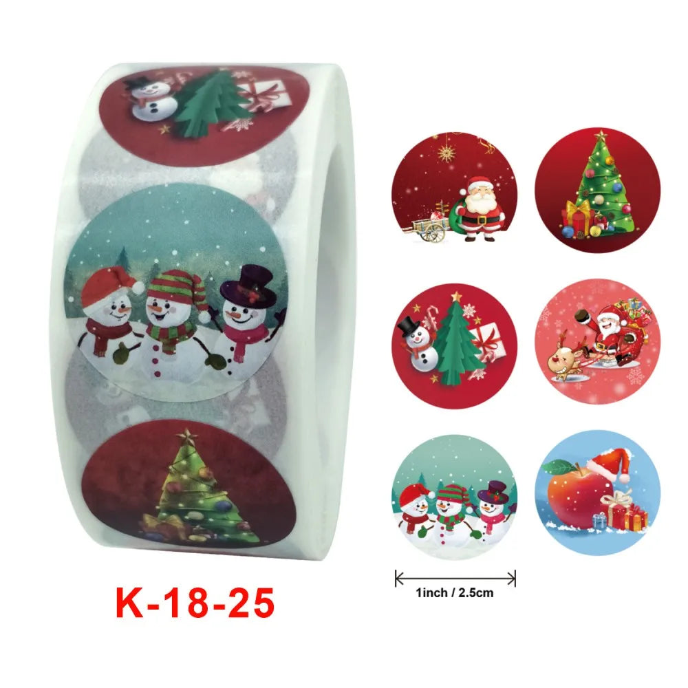 50-500Pcs Cartoon Merry Christmas Tree Label kids Stickers for Gift Package Wrapping Festival Party Baking Paper Seal Stickers (ONLINE ORDER ONLY)
