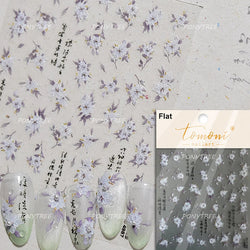 Dried Flower Lavender Bowknot Peony Pomegranate Flowers Bouquet Rose Chic Reliefs Self Adhesive Nail Art Stickers Manicure Decal (ONLINE ORDER ONLY)