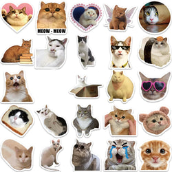 50PCS Cute Cat Stickers For Skateboard Scrapbook Water Bottle Laptop Luggage Kids Toys Vinyl Waterproof Funny Cats Decals (ONLINE ORDER ONLY)