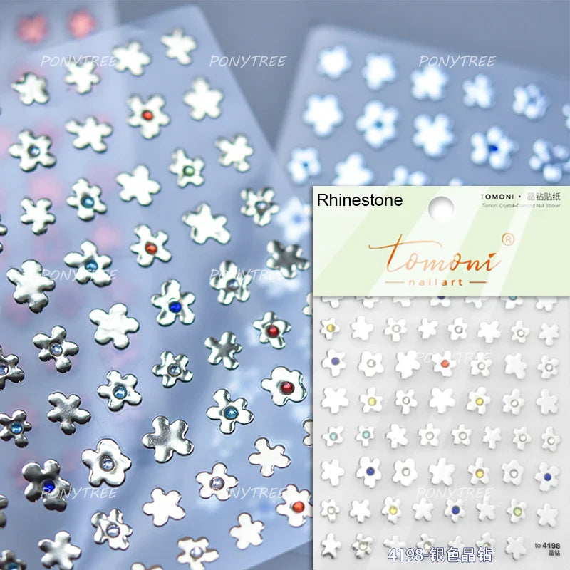 Gold Hot Stamping Flowers Leaves 3D 5D Pearl Bead Delicate Self Adhesive Nail Art Decorations Stickers Manicure Decals Wholesale (Online Order Only)