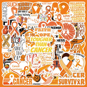 50pcs Leukemia Awareness Stickers for Helmet, Wall, DIY Decoration (Online Order Only)