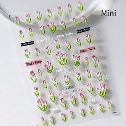 Golden Border Tulip Bloom Flower Bowknot Geometric Frame Metal Workmanship Charming Adhesive Nail Art Sticker Manicure Decals (ONLINE ORDER ONLY)