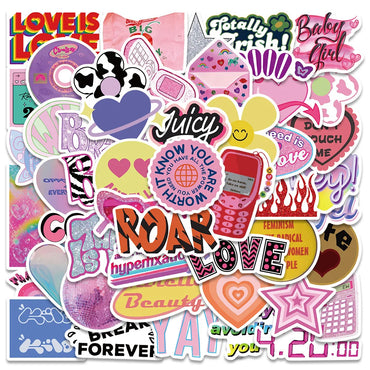 10/30/50PCS Ins Bratz Pink Girls Stickers Aesthetic DIY Phone Laptop Skateboard Notebook Suitcase Car Cute Cartoon Decal Sticker (ONLINE ORDER ONLY)