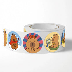 100-500pcs Capybara Thank You Sticker Cartoon Label Sealing Stationery DIY Decoration Scrapbooking School Supplies (ONLINE ORDER ONLY)
