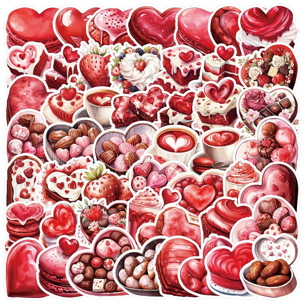 Valentine Chocolate Cake Stickers Decals for Laptop Scrapbook Phone Suitcase Kids (ONLINE ORDER ONLY)