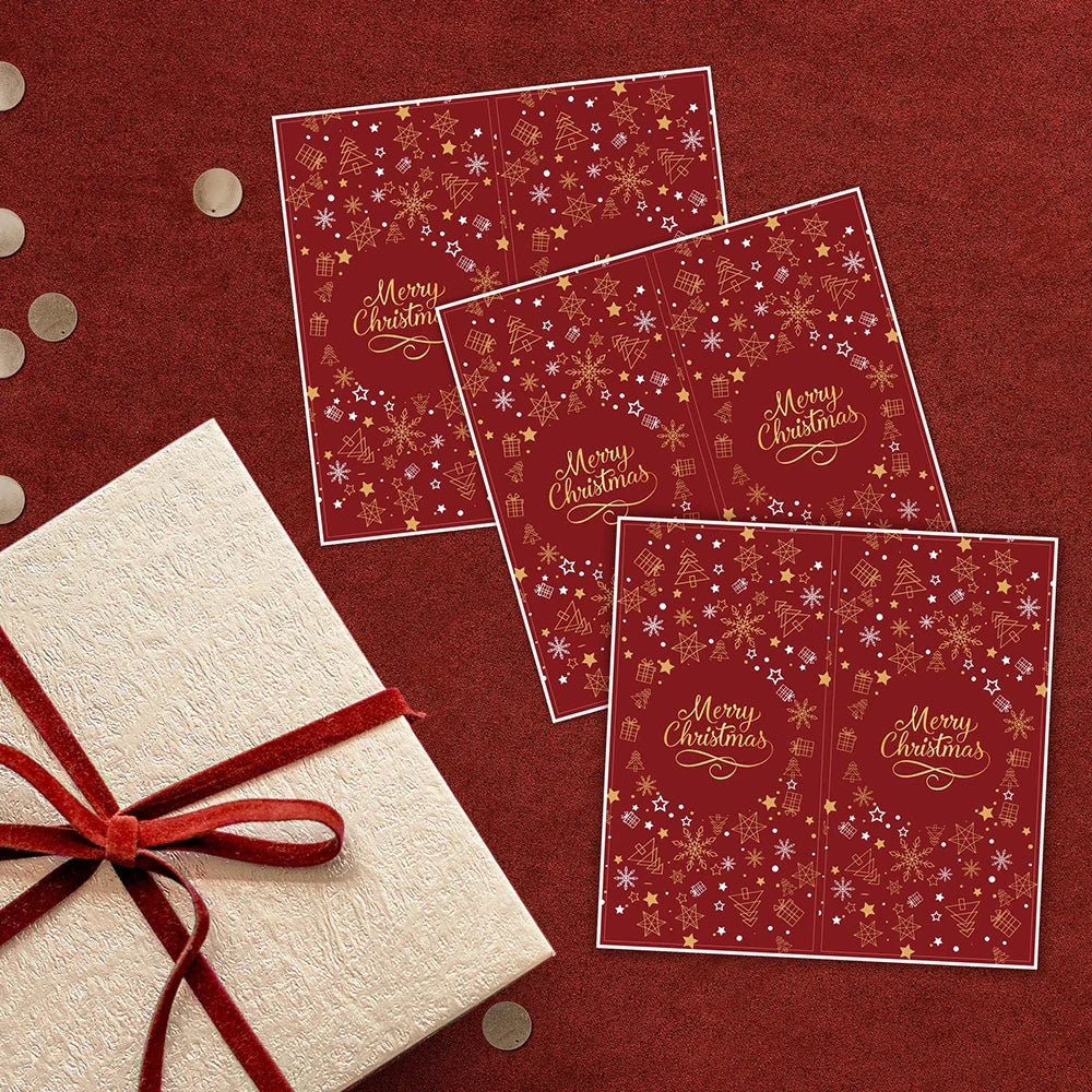 10-50pcs Merry Christmas Stickers 5*10cm Red Christmas Gift Decor Seal Stickers Cute Santa Stickers Stationery Supplies (ONLINE ORDER ONLY)