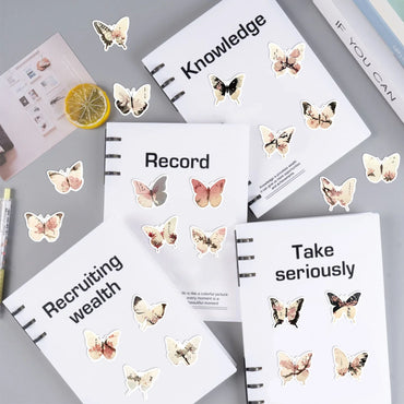 30Pcs Princess Color Aesthetic Butterfly Stickers Pack Phone Case Sticker Journal Accessories Scrapbooking Supplies (ONLINE ORDER ONLY)