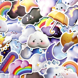 3D Weather Symbol Stickers Pack - Kids Laptop, Luggage, Scrapbooking, Graffiti Decals (ONLINE ORDER ONLY)