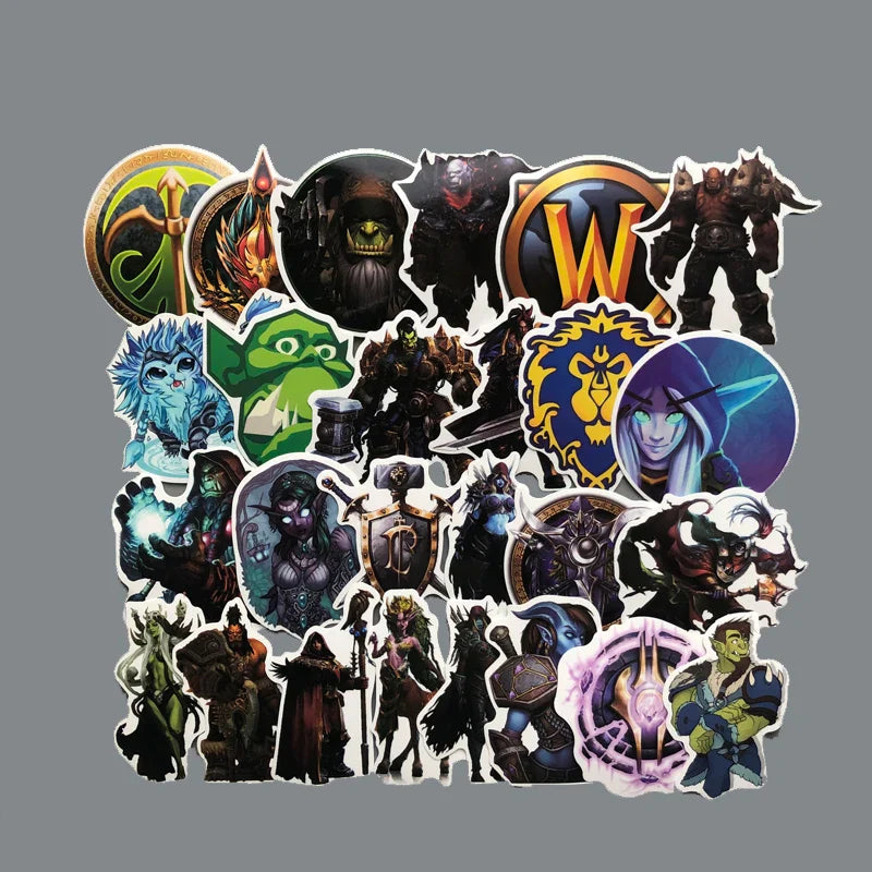 50Pcs World of Warcraft Tribal Hero Reflective Car Sticker And Decla For Ford Focus Honda Volkswagen Stickers (ONLINE ORDER ONLY)