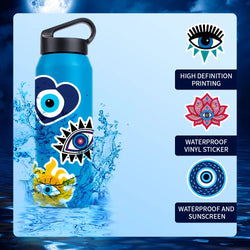 10/30/50PCS Cool Turkish Evil Eye Stickers Aesthetic Decals For Kids Phone Laptop Guitar Luggage Car Waterproof Sticker Kid Toys (Online Order Only)