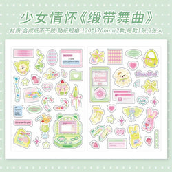 2Pcs/lot Girl Feelings Series Stickers Cute Sticker Scrapbooking Decorative Sticker Photo Album DIY Diary Stick Label Stationery (ONLINE ORDER ONLY)
