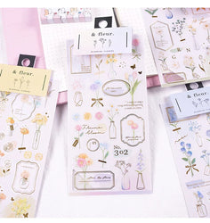 2pcs Japanese Cute Bear Strawberry Flower Landscaping Stickers Scrapbooking Junk Journal Planner Collage Material Stationery (ONLINE ORDER ONLY)