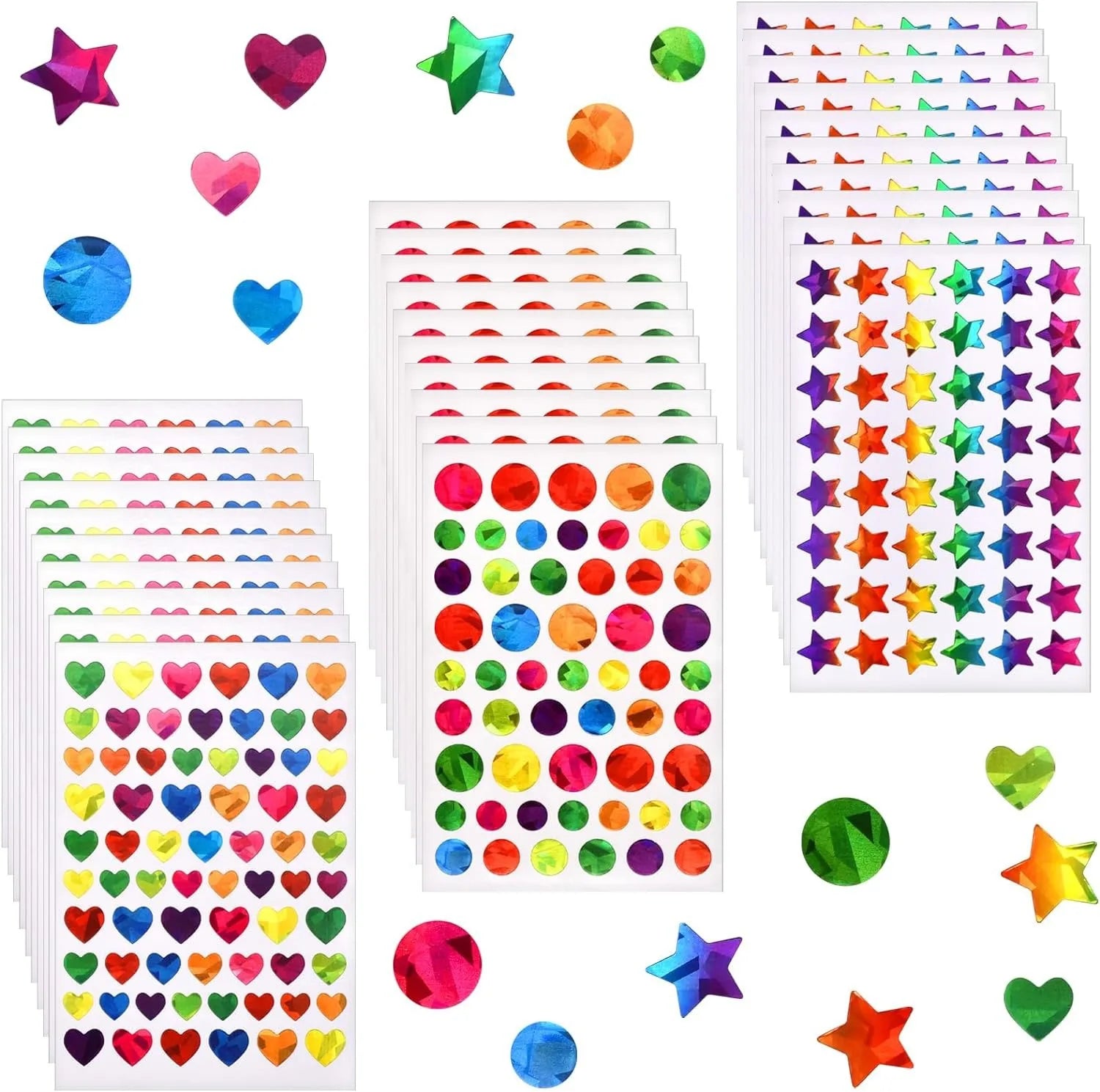 Colorful Laser Shiny Stickers Cute Notebook Laptop Decals Star Heart Reward Sticker For Teacher Parent Kids Gift Toys Decoration (ONLINE ORDER ONLY)