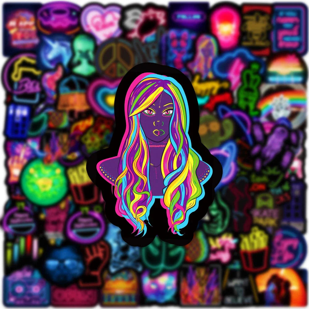 10/30/50/100pcs Fresh Neon Light Sticker Packs (ONLINE ORDER ONLY)