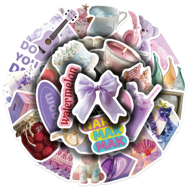 30Pcs Purple Aesthetics Sticker Diy Computer Stickers for Water Bottles Waterproof Journal Arts Crafts Toy Decals (ONLINE ORDER ONLY)