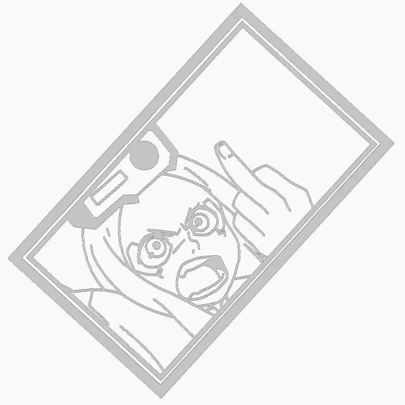 Japanese Anime Car Sticker Window Decoration Stickers The Boy Middle Finger Laptop Computer Auto Parts Vinyl Decals (ONLINE ORDER ONLY)