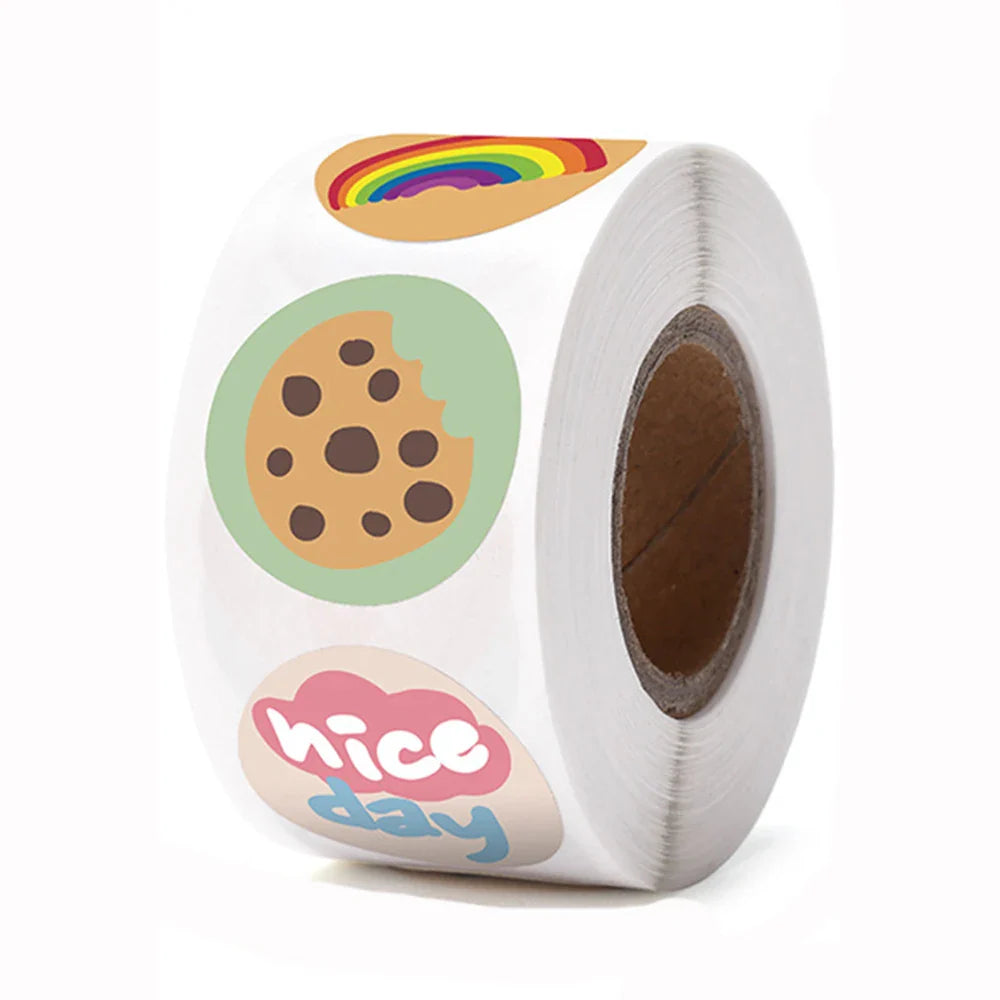 100-500pcs Round Cake Stickers for Kids Teacher Reward Stickers Scrapbooking Journal Personal Planner Diary Letter Envelope (ONLINE ORDER ONLY)