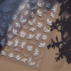 Shiny Cherokee Rose Golden Cherry Blossom Cherish Enjoy Flower Line Petal Delicate Self Adhesive Nail Art Sticker Manicure Decal (ONLINE ORDER ONLY)