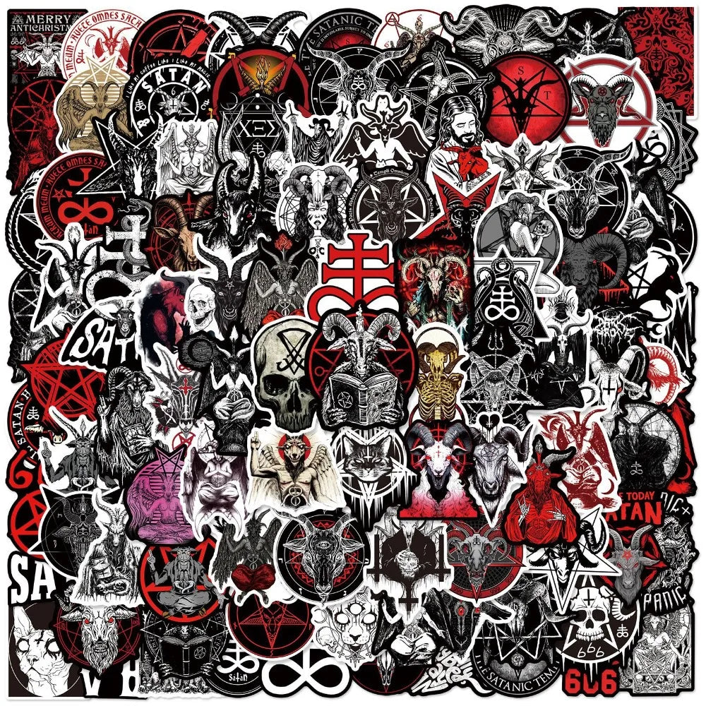 Devil Satan Stickers Pack for Luggage, Phone, Laptop, Skateboard, Helmet (Online Order Only)
