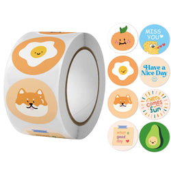 100-500pcs Round Cute Cartoon Rabbit Stickers Children Stationery Reward Stickers Gift Package Sealing Decor Labels (ONLINE ORDER ONLY)