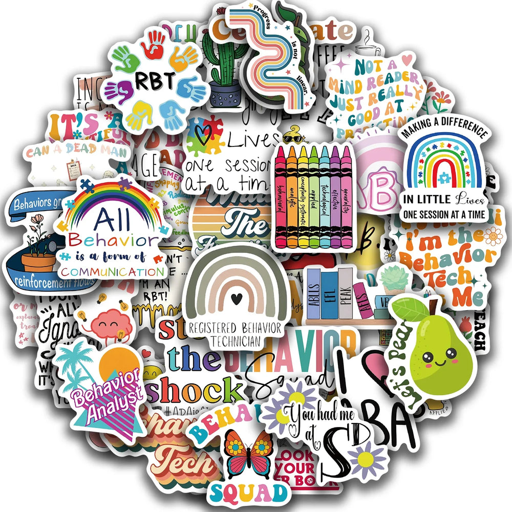 50Pcs ABA Colourful Good Day Stickers For Laptop Luggage Scrapbook Skateboard Guitar Phone Stickers Aesthetic Graffiti Decals (ONLINE ORDER ONLY)