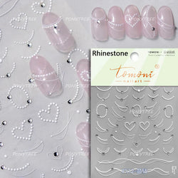 Gold Silver Line Irregular Shape Shiny Rhinestone 5D Bronzing Soft Relief Self Adhesive Nail Art Stickers Nail Decoration Decals (ONLINE ORDER ONLY)