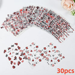 30 Sheets Cute Penguin Winter Nail Stickers Set 3D Snowflake Christmas Decals Tree Elk Bell Self Adhesive Slider Manicure Tips * (ONLINE ORDER ONLY)