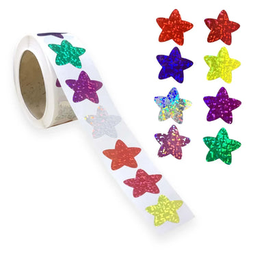 50-500pc Colorful Star Stickers for Kids Reward School Classroom Adhesive Holographic Star Stickers for Teachers DIY Craft Gift (ONLINE ORDER ONLY)