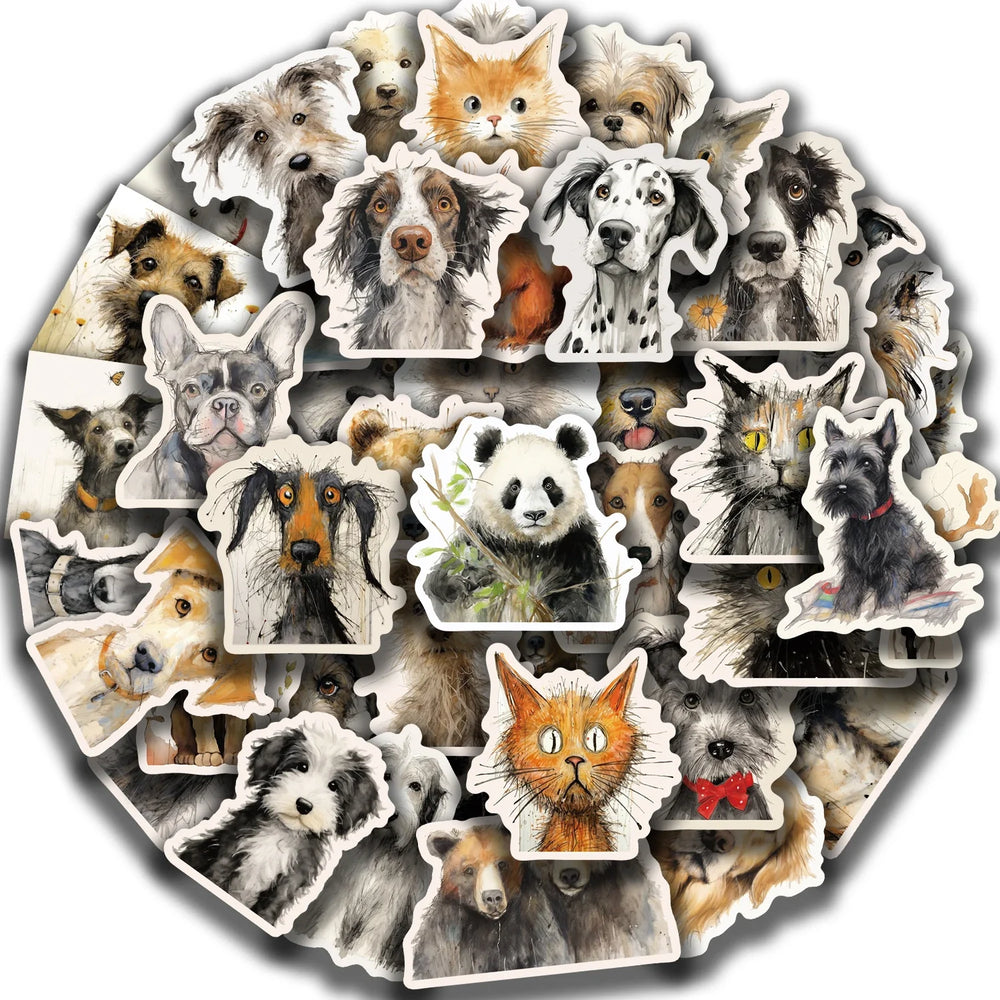 50PCS Cute Plush Animal Graffiti Stickers DIY Phone Guitar Laptop Notebook Suitcase Cup Waterproof Sticker Kids Toy (ONLINE ORDER ONLY)