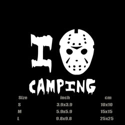 "CAMPING"Stickers,mask  jason creative funny decal high quality sticker for cars trucks motorcycles &laptops! (ONLINE ORDER ONLY)