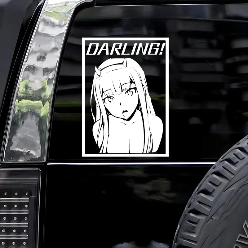 "DARLING!" anime decal,creative &funny decal for anime lovers,high quality for car windows and other windows,For a Unique look! (ONLINE ORDER ONLY)