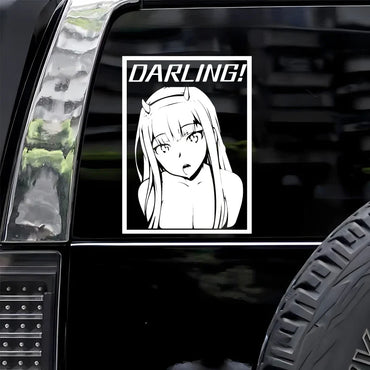"DARLING!" anime decal,creative &funny decal for anime lovers,high quality for car windows and other windows,For a Unique look! (ONLINE ORDER ONLY)
