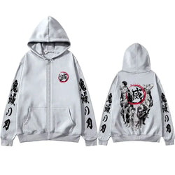 Demon Slayer Hashira Hoodie Vintage Zip Up Jacket