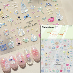 Bear Bowknot Bag Dessert Apple Core Earphone Cup Tulip Cherry Milk Cake Cookies Flower Adhesive Nail Art Stickers Manicure Decal (ONLINE ORDER ONLY)