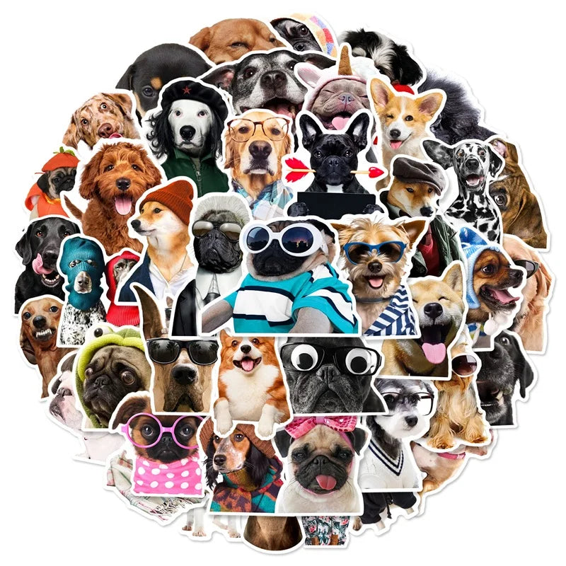 10/30/50PCS Kawaii Dog Hat PVC Sticker Aesthetic DIY Decoration Scrapbooking Accessories Stationery School Supplies for Kids (ONLINE ORDER ONLY)