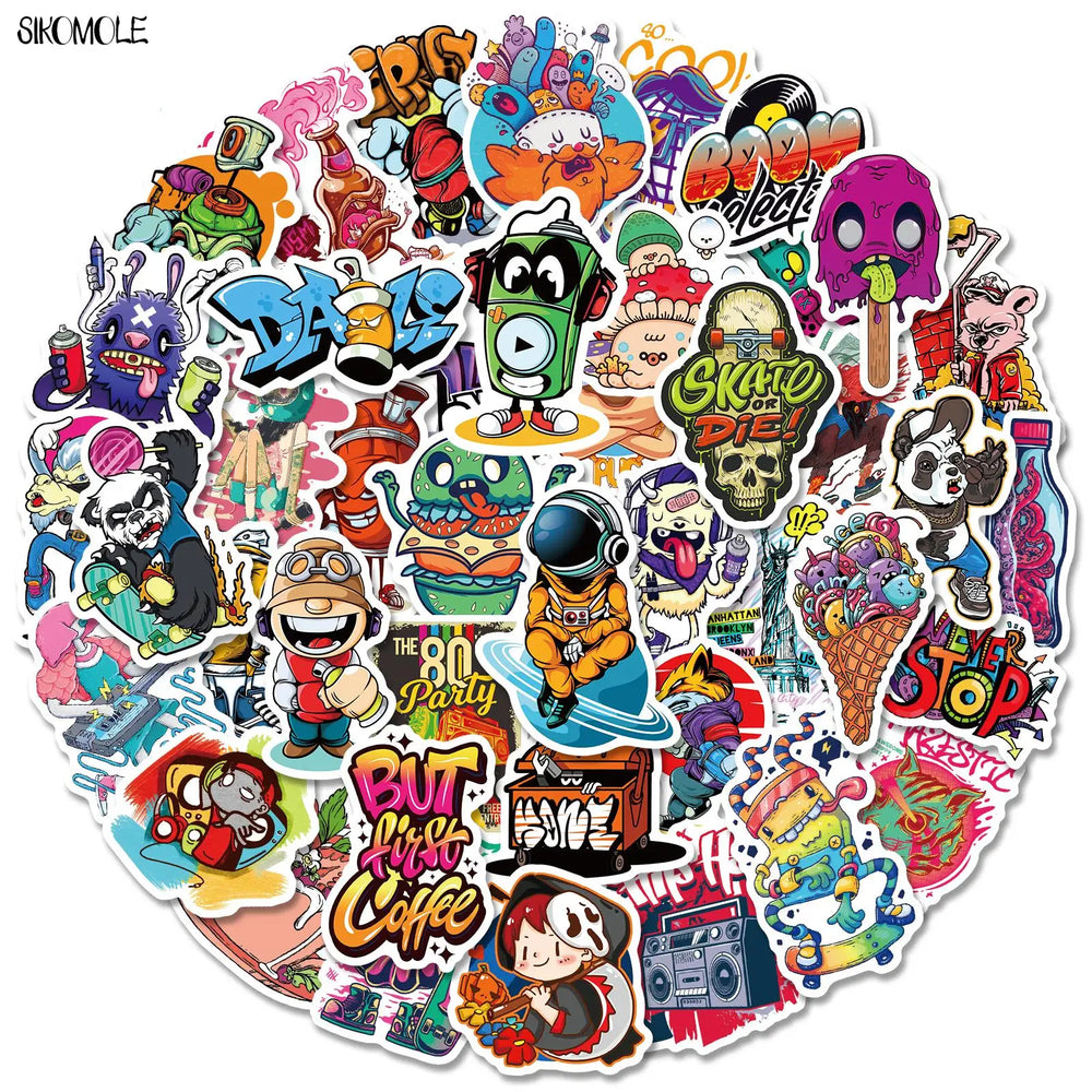 Cartoon Graffiti Stickers Waterproof Decals for Car, Skateboard, Laptop (Online Order Only)