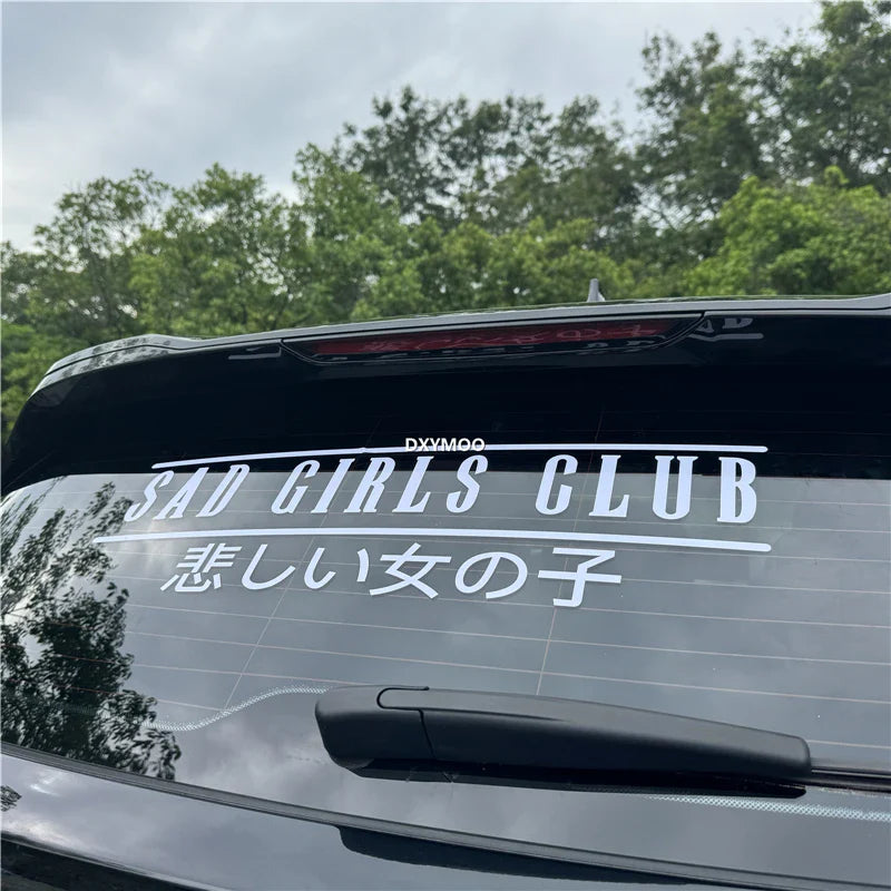 Car Stickers for Japanese Style SAD GIRLS CLUB Decal Auto Body Rear Front Windshield Window Vinyl Text Decoration Applique (ONLINE ORDER ONLY)