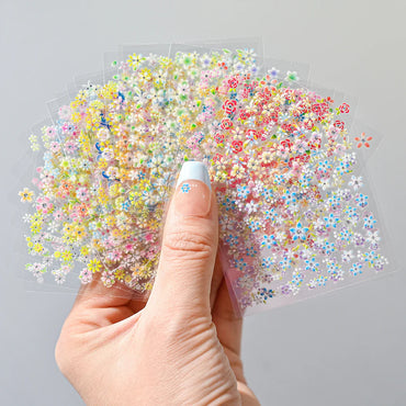 24pcs 3D Flower Diamond Nail Stickers Set Self-Adhesive Manicure Decoration (Online Order Only)