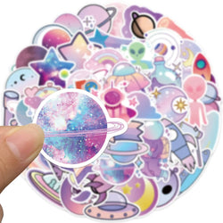 10/30/50PCS Cute Cartoon Dream Gradient Planet Outer Space Stickers For Kids Motorcycle Phone Fridge Notebook Wall Decals Toys (ONLINE ORDER ONLY)