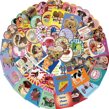 10/25/50pcs American Vintage Sweetheart Sticker Packs (ONLINE ORDER ONLY)