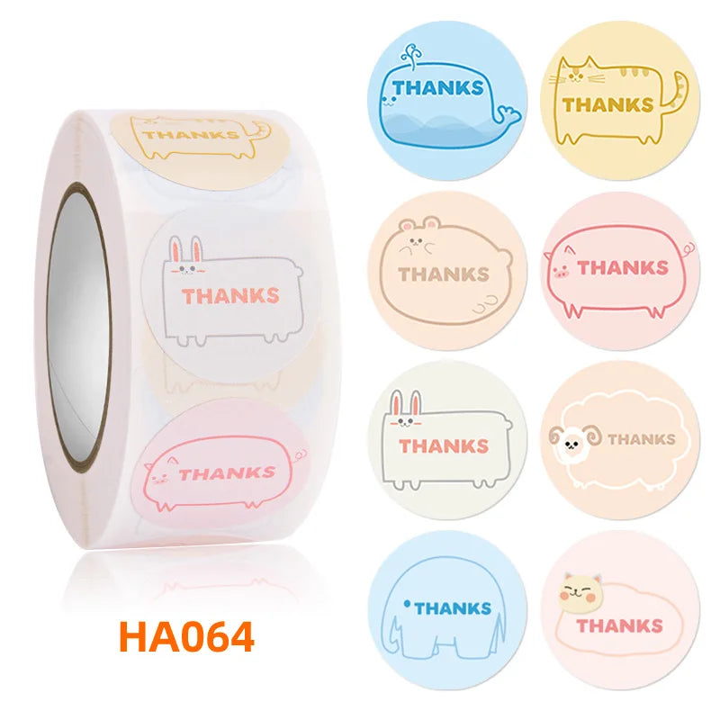 1inch/2.5cm Animal Good Job Cool Stickers Roll for Envelope Praise Reward Student Work Label Stationery Seal Lable (ONLINE ORDER ONLY)
