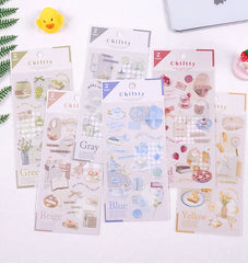 2pcs Japanese Cute Bear Strawberry Flower Landscaping Stickers Scrapbooking Junk Journal Planner Collage Material Stationery (ONLINE ORDER ONLY)