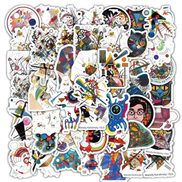 120pcs Wassily Kandinsky Art Stickers for Laptop, Phone, Suitcase, Water Bottle, Stationery, Refrigerator (ONLINE ORDER ONLY)