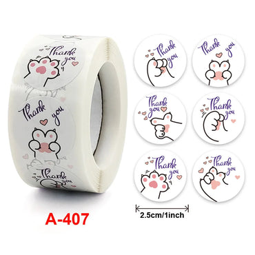 100-500pcs Cartoon Animal Sticker Children Label Thank You Stickers Cute Toy Game Tag DIY Gift Sealing Label Decoration Supplies (ONLINE ORDER ONLY)
