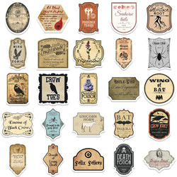 10/30/50pcs Funny Vintage Potion Label Graffiti Stickers Poster Skateboard Laptop Motorcycle Car Phone Waterproof Sticker Toy (ONLINE ORDER ONLY)